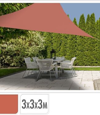 Schaduwdoek driehoek 3x3x3m - terra