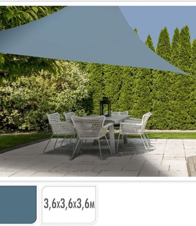 Schaduwdoek driehoek 360x360x360 - blauw