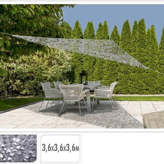 Schaduwdoek Camouflage - driehoek 360x360x360 - lichtgrijs