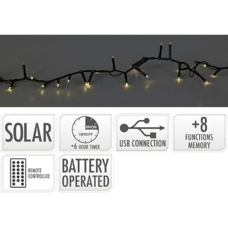 Solar Cluster Lighting - 11 meters - 560 LED - USB rechargeable