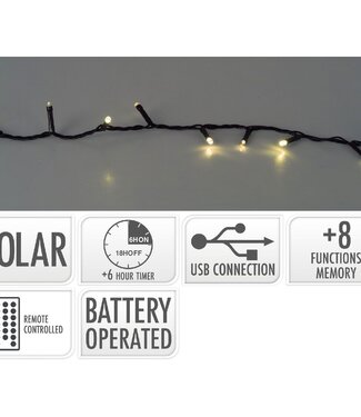 Solar Led Verlichting - 21.5 meter - 480 led - USB oplaadbaar - Afstandsbediening