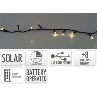 Solar-LED-Beleuchtung - 10,5 Meter - 240 LEDs - wiederaufladbar über USB