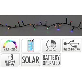 Solar-LED-Beleuchtung - 10,5 Meter - 240 LED - mehrfarbig