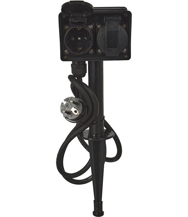 Tuincontactdoos 2-Voudig met Timer