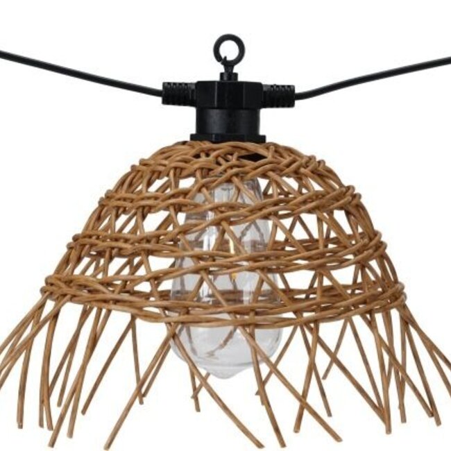 Rattan Outdoor String Lights 6 Bulbs – Warm White LED – Garden Lights IP44