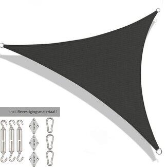 Schaduwdoek driehoek 3.6x3.6x3.6 - incl. Bevestigingsset