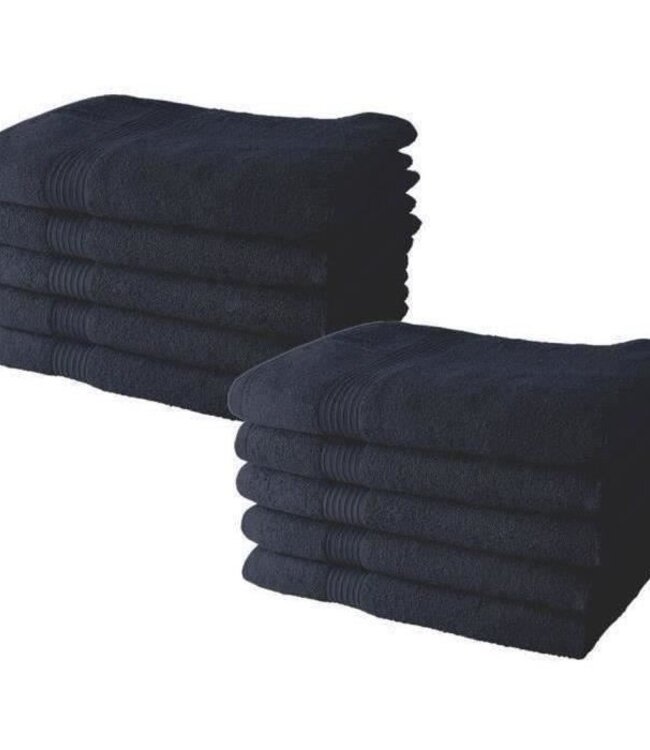 Set van 10 Luxe Handdoeken – 50x90 cm – 100% Katoen – Marine