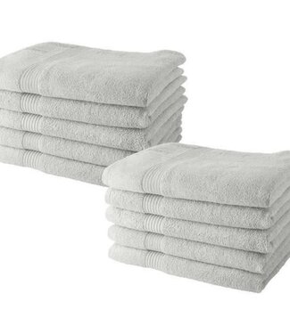 TODAY Set of 10 Luxury Hand Towels – 50x90 cm – 100% Cotton – Chalk
