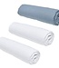 Set van 3 TODAY Essential hoeslakens - 160 x 200 cm - 2 personen - 100% Katoen - Krijt/Denim