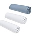 Set van 3 TODAY Essential hoeslakens - 160 x 200 cm - 2 personen - 100% Katoen - Krijt/Denim