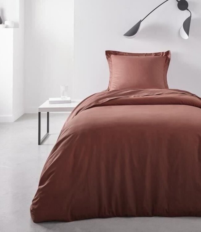 Duvet Cover – 140x200 cm – Single – 100% Plain Cotton – Terracotta