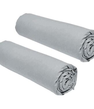 TODAY Set van 2 Hoeslakens – 160x200 cm – 2-Persoons – 100% Katoen – Staal