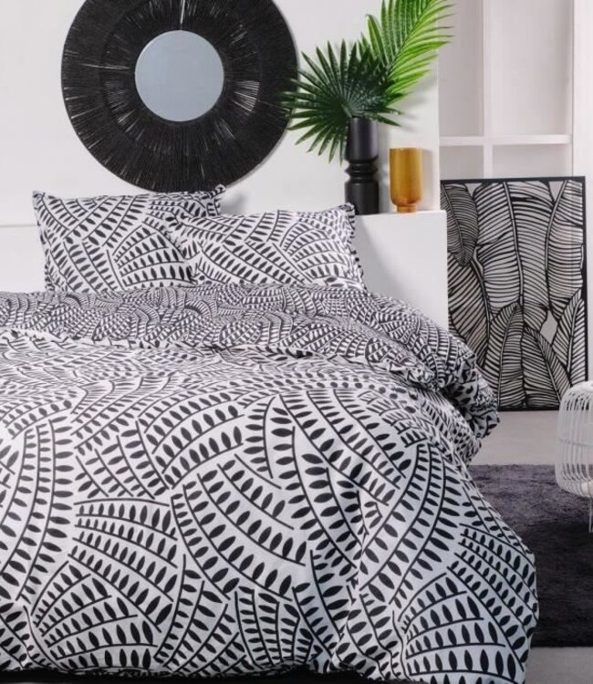 Double Bedding Set – 260x240 cm – 100% Cotton – Black/White