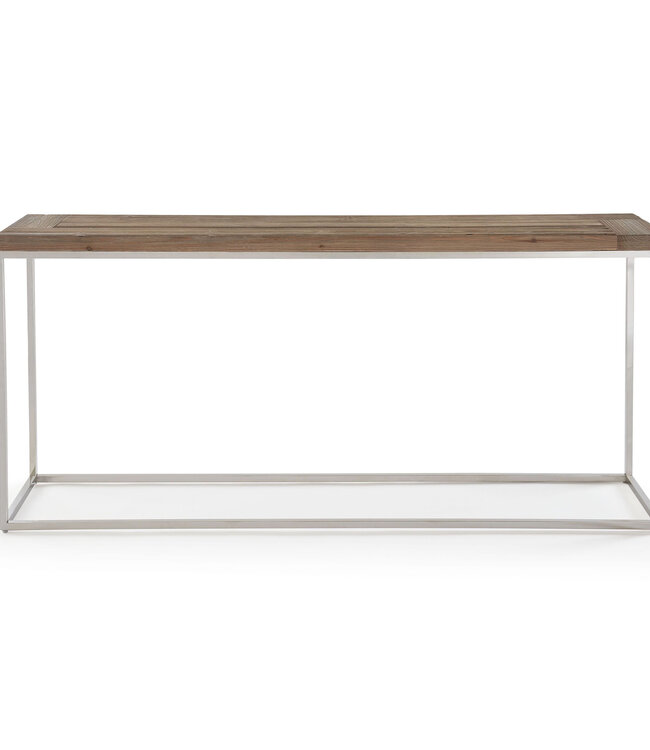Console Table – Ace – Reclaimed Fir & Polished Stainless Steel – 76x170x38 cm