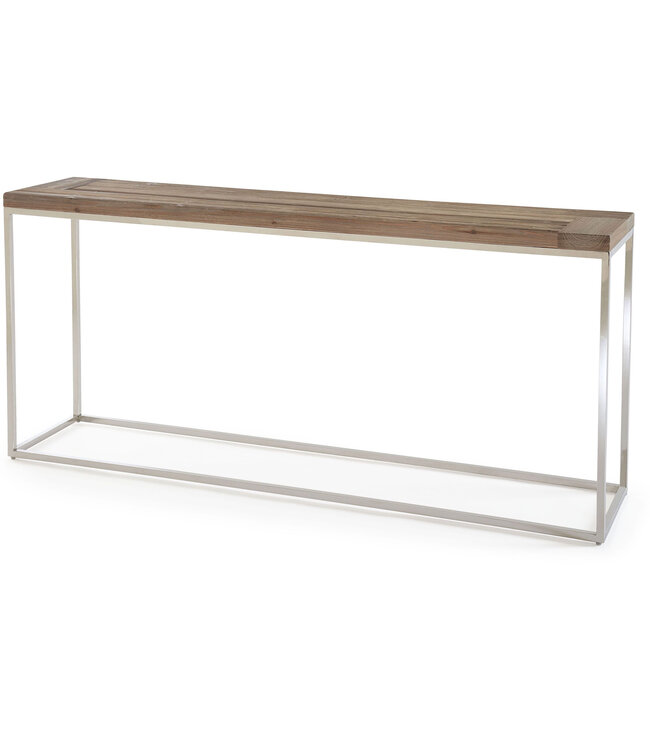 Console Table – Ace – Reclaimed Fir & Polished Stainless Steel – 76x170x38 cm