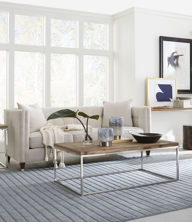 Console Table – Ace – Reclaimed Fir & Polished Stainless Steel – 76x170x38 cm