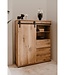 Dressoir – MANZANO – Flagstaff Eiken Decor – 1 Schuifdeur, 3 Lades, 2 Nissen – 120x140x40 cm