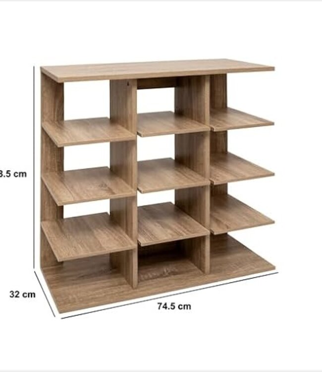 Bamboo Shoe Rack – Natural Oak Effect