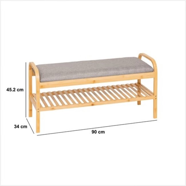 Bamboo Shoe Rack with Bench