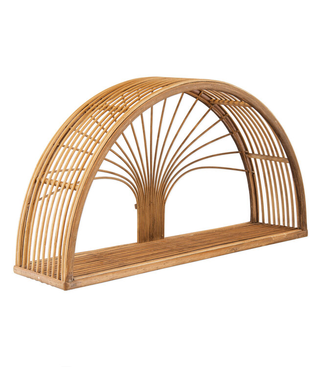 Maya Rattan Wall Shelf – Brown