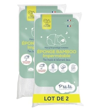P'TIT LIT Set van 2 Bamboe Babymatrasbeschermers – 60x120 cm – Waterdicht