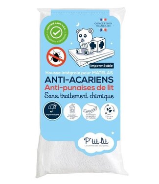 P'TIT LIT Volledig waterdichte matrashoes – 70x140x15 cm – Anti-bedwants