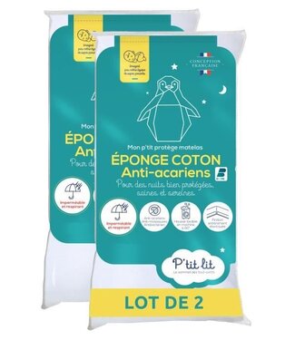 P'TIT LIT Set van 2 P’TIT LIT Babymatrasbeschermers – 50x85 cm