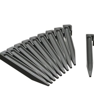 NATURE Set of 10 Garden Border Anchors – Polypropylene – Grey – H 19.5 x 1.9 x 1.8 cm