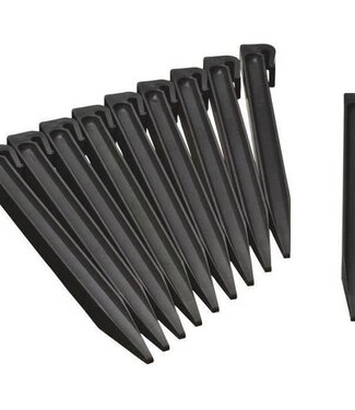 NATURE Black Bag of 10 Garden Edge Anchors – Polypropylene – H 26.7 x 1.9 x 1.8 cm