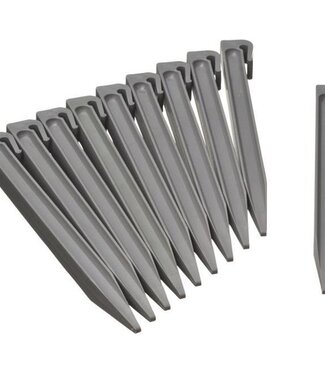NATURE Set of 10 Garden Edge Anchors – Polypropylene – H 26.7 x 1.9 x 1.8 cm – Grey