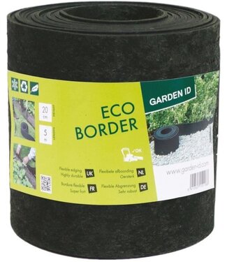 GARDEN ID Garden Border from Recycled Rubber – GARDEN ID Eco Border – 5 m x H20 cm