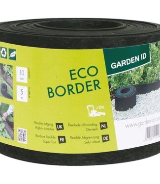 GARDEN ID Garden Border Made of Recycled Rubber - GARDEN ID Eco Border - 5 m x H10 cm