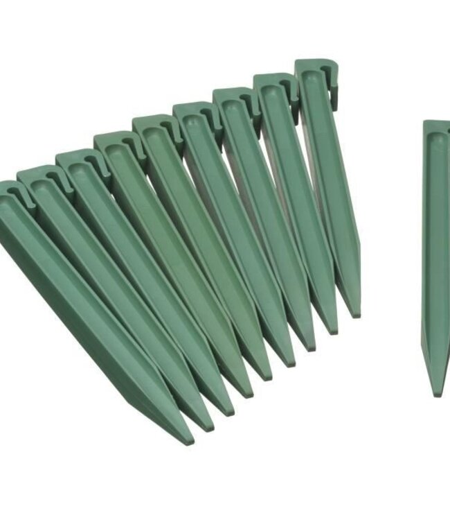 10 Anchors for Polypropylene Garden Edging – 26.7 x 1.9 x 1.8 cm – Green