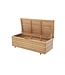 Garden Storage Box 190L – FSC Eucalyptus Wood – Teak Effect – With Wheels – 48.5 x 109.5 x 37 cm