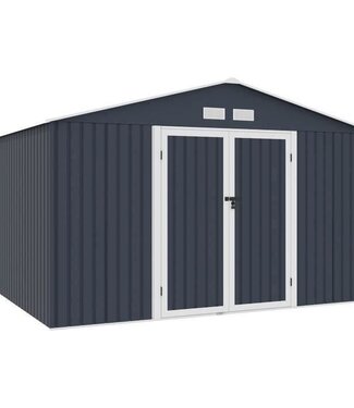 ARCHER Metalen tuinhuis BOOGSCHUTTER – 10,85 m² – 340 x 319 x 210 cm – Antracietgrijs