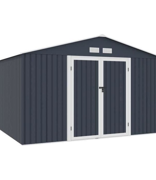 Metalen tuinhuis BOOGSCHUTTER – 10,85 m² – 340 x 319 x 210 cm – Antracietgrijs