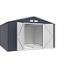 Metalen tuinhuis BOOGSCHUTTER – 10,85 m² – 340 x 319 x 210 cm – Antracietgrijs