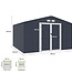 Metalen tuinhuis BOOGSCHUTTER – 10,85 m² – 340 x 319 x 210 cm – Antracietgrijs