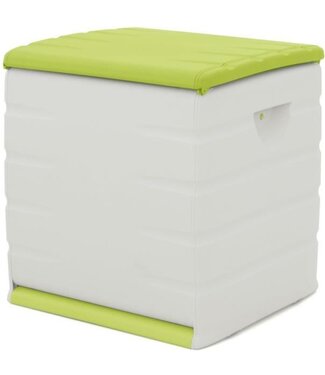 PLASTIKEN Lockable Storage Box with Wheels – 190 L – Beige/Pistachio