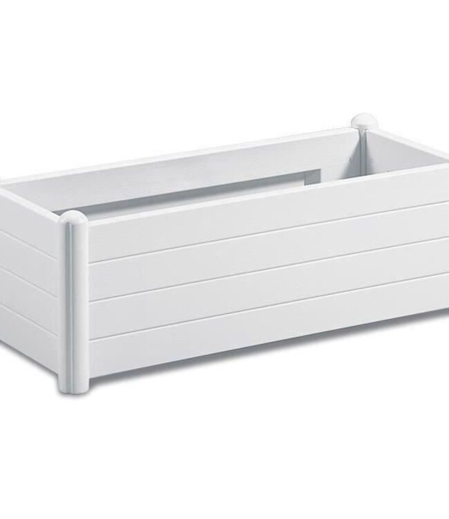 Rechthoekige Bloembak – Houten Afwerking – Wit – 100x43xH35 cm – 80 L