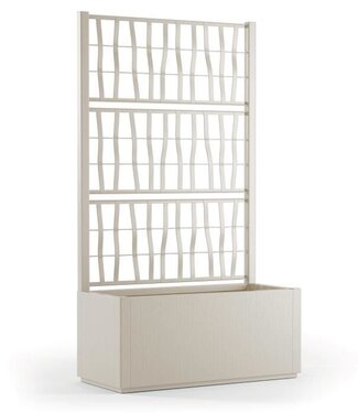 STEFANPLAST Ethica Rechthoekige Bloembak met Trellis – Krijtlat – 80 cm