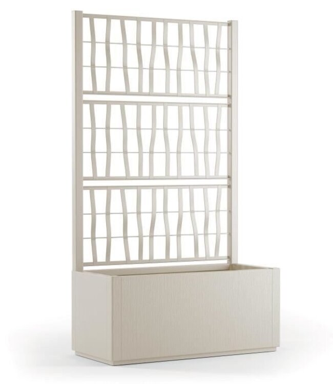Ethica Rechthoekige Bloembak met Trellis – Krijtlat – 80 cm