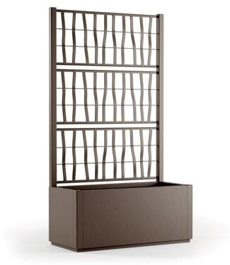 STEFANPLAST Ethica Rechthoekige Bloembak met Trellis – Taupe – 80 cm