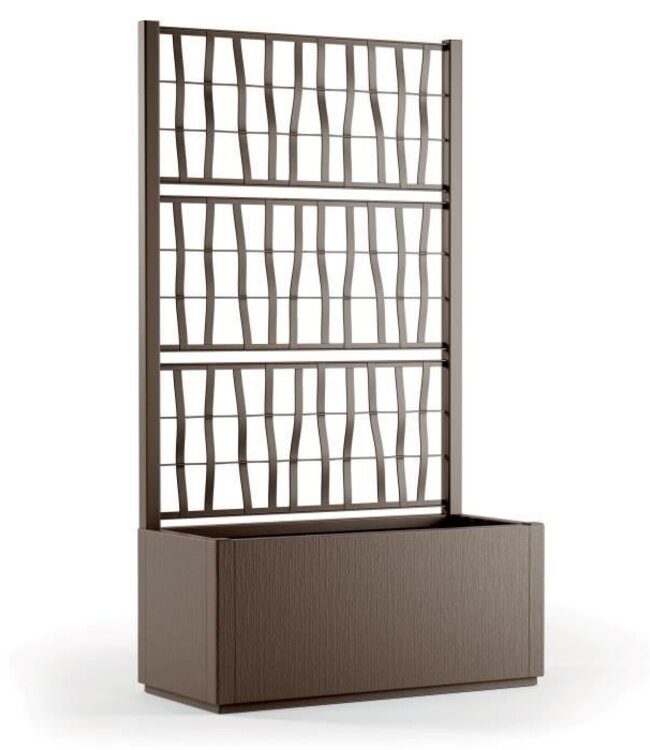 Ethica Rechthoekige Bloembak met Trellis – Taupe – 80 cm