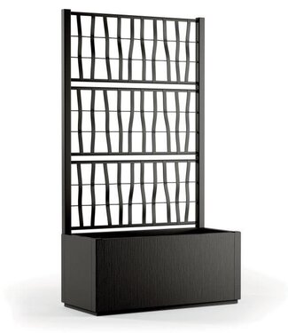 STEFANPLAST Ethica Rechthoekige Bloembak met Trellis – Grafiet – 80 cm