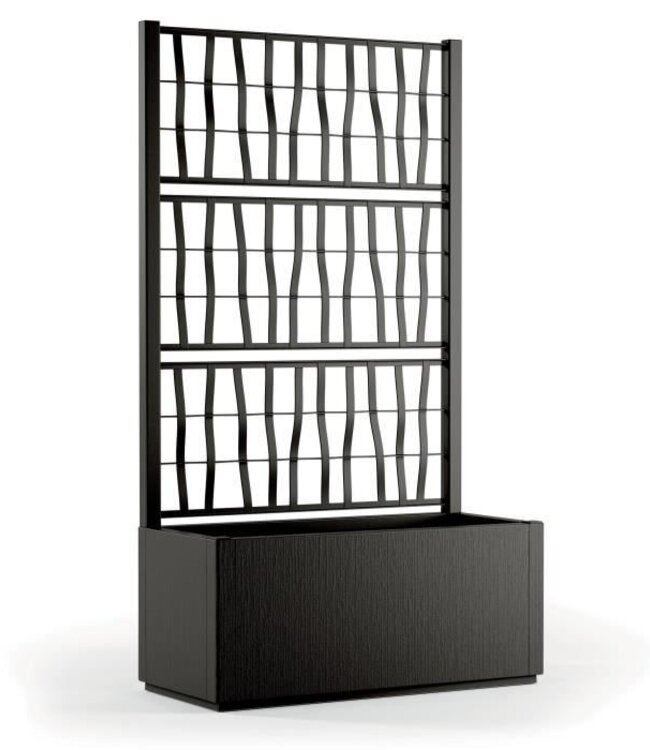 Ethica Rectangular Planter with Trellis – Graphite – 80 cm