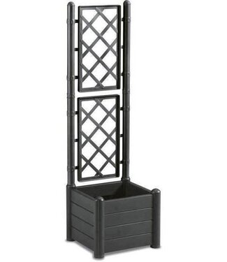 STEFANPLAST Planter Box with Trellis – Square – 30 L – Plastic – Anthracite