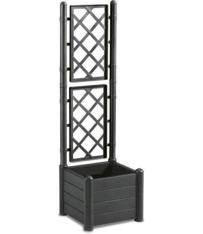 Tuinbak met Trellis – Vierkant – 30 L – Kunststof – Antraciet