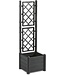 Tuinbak met Trellis – Vierkant – 30 L – Kunststof – Antraciet