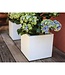 PLASTIC EDA Graphit Up vierkante bloembak - 21 L - 29,5 x 29,5 x 29,5 cm - witte ceruse